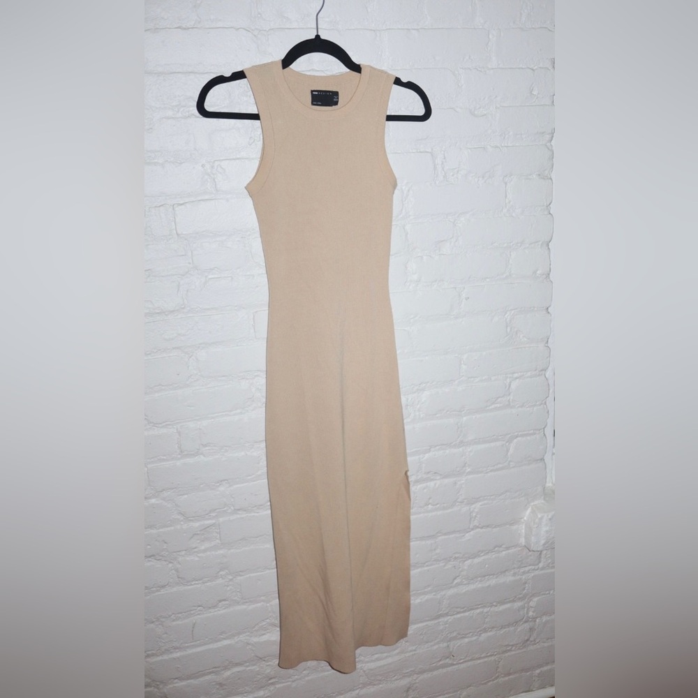 Cream Knit Midi Dress